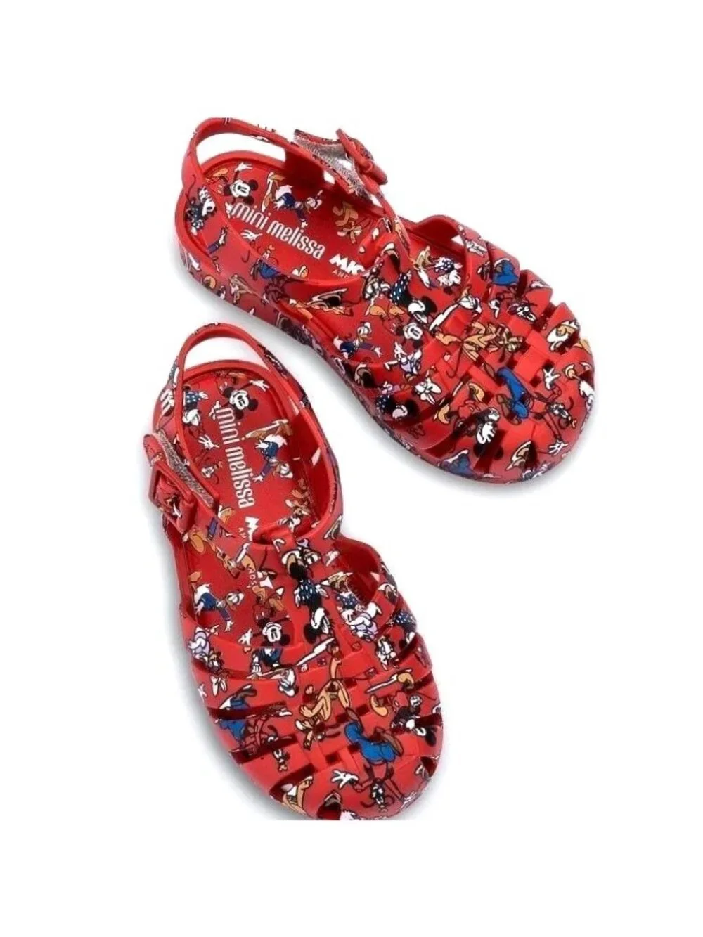 Mini Melissa Disney Mickey Friends Jelly Sandals Toddler Girls 8 Red Disney New